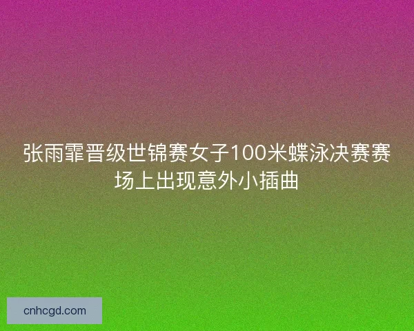 张雨霏晋级世锦赛女子100米蝶泳决赛赛场上出现意外小插曲